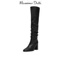 Massimo Dutti女鞋 真皮高跟长靴女士过膝靴子春季2018新款鞋子 11030021800